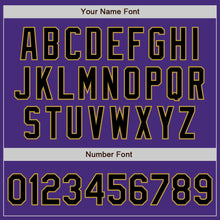 Laden Sie das Bild in den Galerie-Viewer, Custom Purple Black-Old Gold Authentic Baseball Jersey
