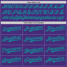 Load image into Gallery viewer, Custom Purple Teal Authentic Baseball Jersey