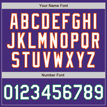 Load image into Gallery viewer, Custom Purple White Orange-Kelly Green Authentic Baseball Jersey