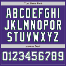 Load image into Gallery viewer, Custom Purple White Green-Gray Authentic Baseball Jersey