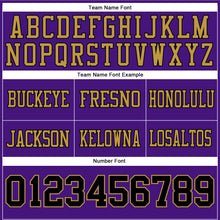 Laden Sie das Bild in den Galerie-Viewer, Custom Purple Black-Old Gold Authentic Football Jersey
