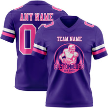 Charger l'image dans la galerie, Custom Purple Pink-White Authentic Football Jersey