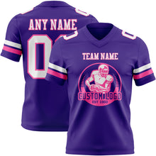 Загрузить изображение в средство просмотра галереи, Custom Purple White-Pink Authentic Football Jersey