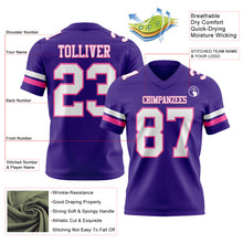Загрузить изображение в средство просмотра галереи, Custom Purple White-Pink Authentic Football Jersey