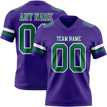 Custom Purple Kelly Green-White Authentic Football Jersey