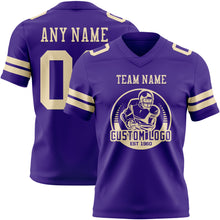 Загрузить изображение в средство просмотра галереи, Custom Purple Cream Authentic Football Jersey