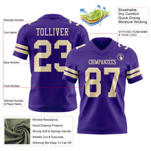 Загрузить изображение в средство просмотра галереи, Custom Purple Cream Authentic Football Jersey