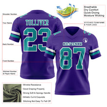 Charger l'image dans la galerie, Custom Purple Teal-White Authentic Football Jersey