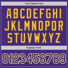 Load image into Gallery viewer, Custom Purple White-Yellow Authentic Baseball Jersey