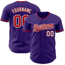 Загрузить изображение в средство просмотра галереи, Custom Purple Red-White Authentic Baseball Jersey