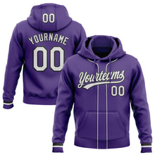 Загрузить изображение в средство просмотра галереи, Custom Stitched Purple White-Black Baseball Pullover Sweatshirt Hoodie