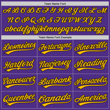 Загрузить изображение в средство просмотра галереи, Custom Stitched Purple Black-Gold Baseball Pullover Sweatshirt Hoodie