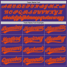 Load image into Gallery viewer, Custom Purple Orange Authentic Baseball Jersey