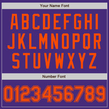 Load image into Gallery viewer, Custom Purple Orange Authentic Baseball Jersey