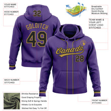 Загрузить изображение в средство просмотра галереи, Custom Stitched Purple Black-Old Gold Baseball Pullover Sweatshirt Hoodie