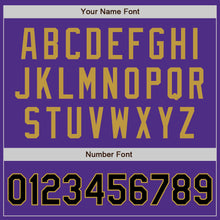 Загрузить изображение в средство просмотра галереи, Custom Stitched Purple Black-Old Gold Baseball Pullover Sweatshirt Hoodie