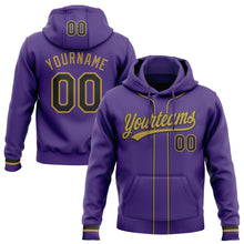 Загрузить изображение в средство просмотра галереи, Custom Stitched Purple Black-Old Gold Baseball Pullover Sweatshirt Hoodie