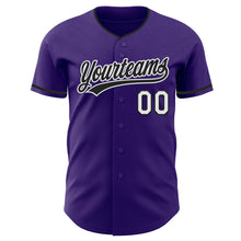Laden Sie das Bild in den Galerie-Viewer, Custom Purple Black-White Authentic Baseball Jersey