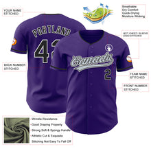 Load image into Gallery viewer, Custom Purple Black-White Authentic Baseball Jersey