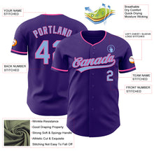 Load image into Gallery viewer, Custom Purple Light Blue-Pink Authentic Baseball Jersey