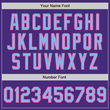 Load image into Gallery viewer, Custom Purple Light Blue-Pink Authentic Baseball Jersey