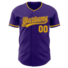 Загрузить изображение в средство просмотра галереи, Custom Purple Gold Authentic Baseball Jersey