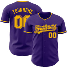 Загрузить изображение в средство просмотра галереи, Custom Purple Gold Authentic Baseball Jersey