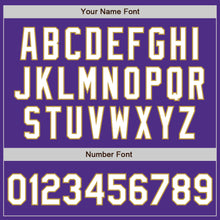 Загрузить изображение в средство просмотра галереи, Custom Stitched Purple White-Old Gold Baseball Pullover Sweatshirt Hoodie