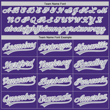 Charger l'image dans la galerie, Custom Purple Gray-White Authentic Baseball Jersey