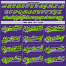 Laden Sie das Bild in den Galerie-Viewer, Custom Purple Neon Green Black-White Authentic Baseball Jersey