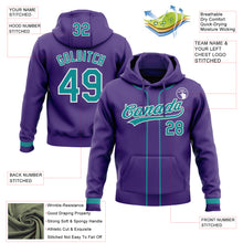 Загрузить изображение в средство просмотра галереи, Custom Stitched Purple Teal-White Baseball Pullover Sweatshirt Hoodie
