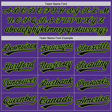 Загрузить изображение в средство просмотра галереи, Custom Stitched Purple Black-Neon Green Baseball Pullover Sweatshirt Hoodie