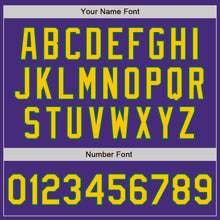 Charger l'image dans la galerie, Custom Purple Yellow-Kelly Green Authentic Baseball Jersey