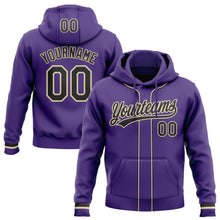 Загрузить изображение в средство просмотра галереи, Custom Stitched Purple Black-Cream Baseball Pullover Sweatshirt Hoodie
