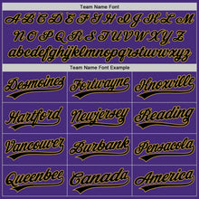 Laden Sie das Bild in den Galerie-Viewer, Custom Purple Black-Old Gold Authentic Baseball Jersey