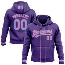 Загрузить изображение в средство просмотра галереи, Custom Stitched Purple Light Blue-Pink Baseball Pullover Sweatshirt Hoodie