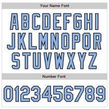 Загрузить изображение в средство просмотра галереи, Custom White Light Blue-Black Authentic Raglan Sleeves Baseball Jersey