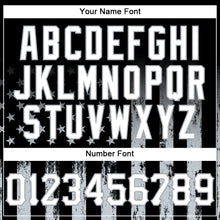 Charger l'image dans la galerie, Custom Black White-Gray Camo Raglan Sleeves American Flag Eagle Patriotic Authentic Baseball Jersey