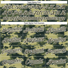 Load image into Gallery viewer, Custom Camo Olive Red Blue Black-White American Flag Side Stripe Patriotic Digital Woodland Camouflage Raglan Sleeves Authentic Baseball Jersey