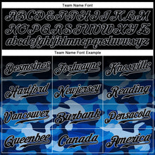 Load image into Gallery viewer, Custom Camo Black-Gray American Flag Patriotic Eagle Raglan Sleeves Authentic Baseball Jersey