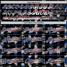 Загрузить изображение в средство просмотра галереи, Custom Black USA Flag-Gray Distressed Grunge Patriotic Raglan Sleeves Authentic Baseball Jersey