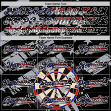 Laden Sie das Bild in den Galerie-Viewer, Custom Black USA Flag-White Darts Patriotic Mosaic Camo Raglan Sleeves Authentic Baseball Jersey