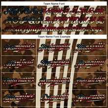 Charger l'image dans la galerie, Custom Camo Vintage USA Flag Cream Black-White Patriotic Desert Camouflage Raglan Sleeves Authentic Baseball Jersey