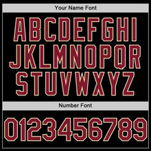 Загрузить изображение в средство просмотра галереи, Custom Black Crimson-Cream Star Raglan Sleeves Authentic Baseball Jersey