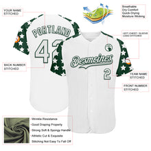 Charger l'image dans la galerie, Custom White Green Star Raglan Sleeves Authentic Baseball Jersey