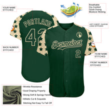 Laden Sie das Bild in den Galerie-Viewer, Custom Green Cream Star Raglan Sleeves Authentic Baseball Jersey