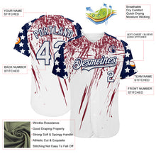 Загрузить изображение в средство просмотра галереи, Custom White Navy-Crimson Splatter Brush Stroke Star Raglan Sleeves Authentic Baseball Jersey