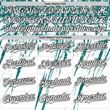 Загрузить изображение в средство просмотра галереи, Custom White Black-Teal Splatter Brush Stroke Star Raglan Sleeves Authentic Baseball Jersey
