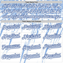 Загрузить изображение в средство просмотра галереи, Custom White Royal-Light Blue Splatter Brush Stroke Star Raglan Sleeves Authentic Baseball Jersey