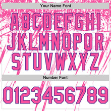 Charger l'image dans la galerie, Custom White Pink-Purple Splatter Brush Stroke Star Raglan Sleeves Authentic Baseball Jersey